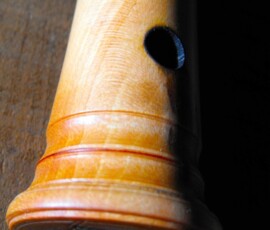 Particolare della culazza di un friscalettu costruito in legno di erica